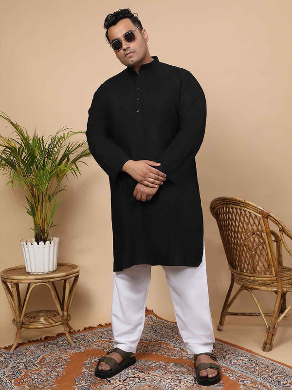 Elegant Linen Texture Kurta for Men – Premium Plus Size Festive Collection