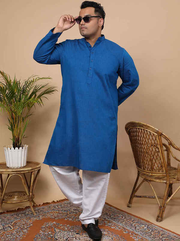 Elegant Linen Texture Kurta for Men – Premium Plus Size Festive Collection