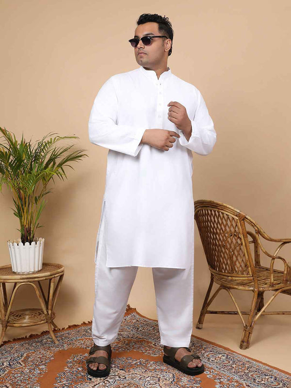 Elegant Linen Texture Kurta for Men – Premium Plus Size Festive Collection