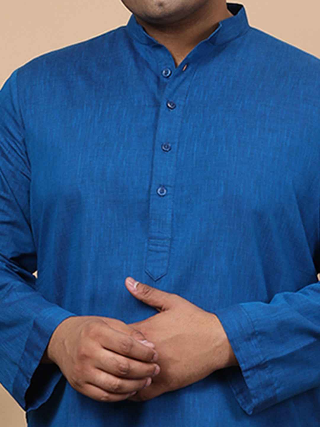 Elegant Linen Texture Kurta for Men – Premium Plus Size Festive Collection
