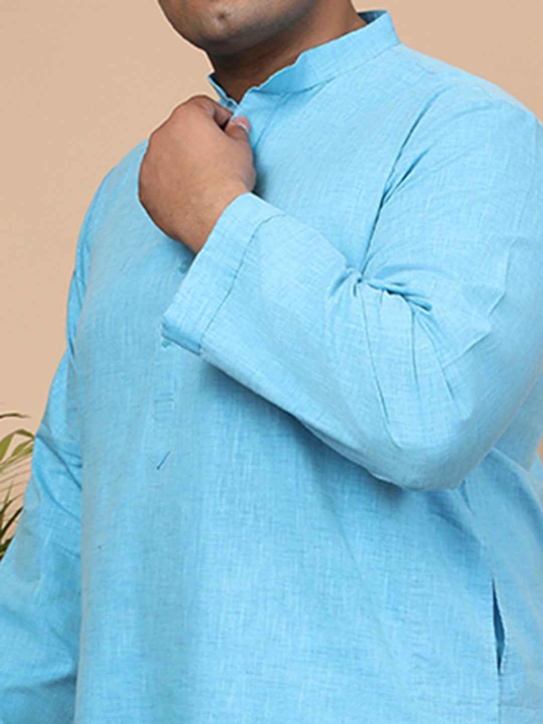 Elegant Linen Texture Kurta for Men – Premium Plus Size Festive Collection