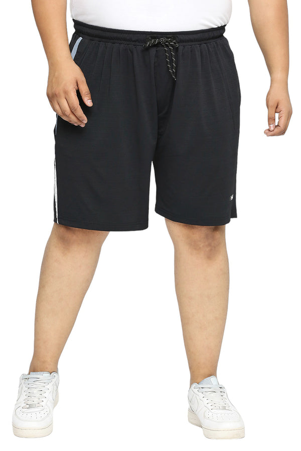 Men's Plus Size Dry-Fit Black Shorts - XMEX Clothing