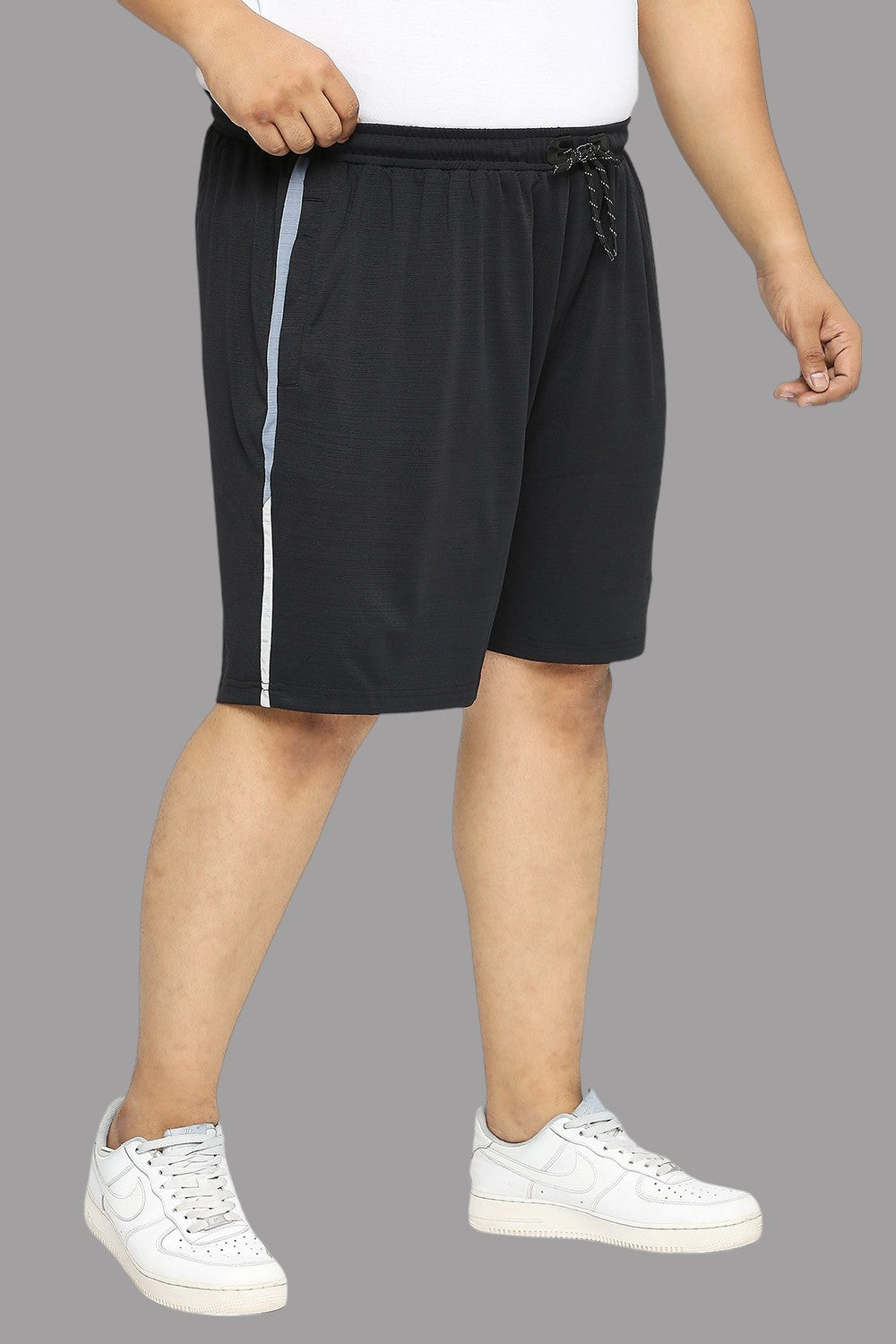 Men's Plus Size Dry-Fit Black Shorts - XMEX Clothing