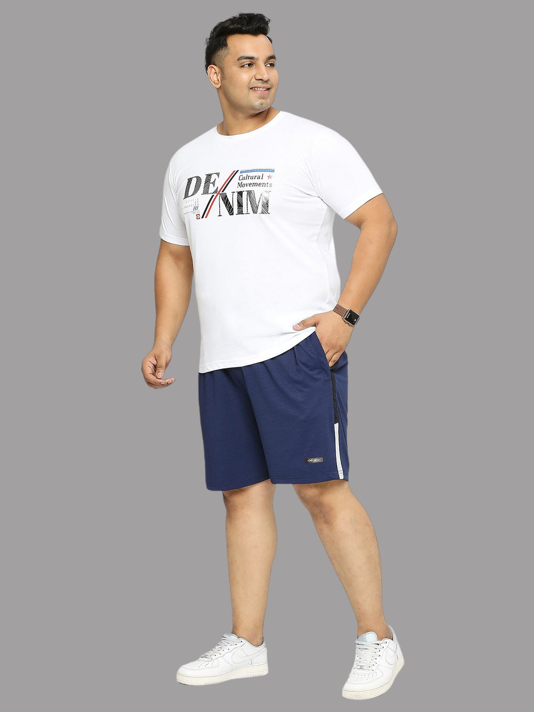 Men's Plus Size Dry-Fit Navy Shorts - XMEX Clothing