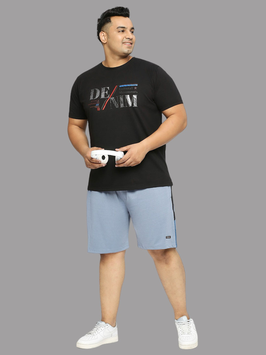 Men's Plus Size Dry-Fit Sky Blue Shorts - XMEX Clothing