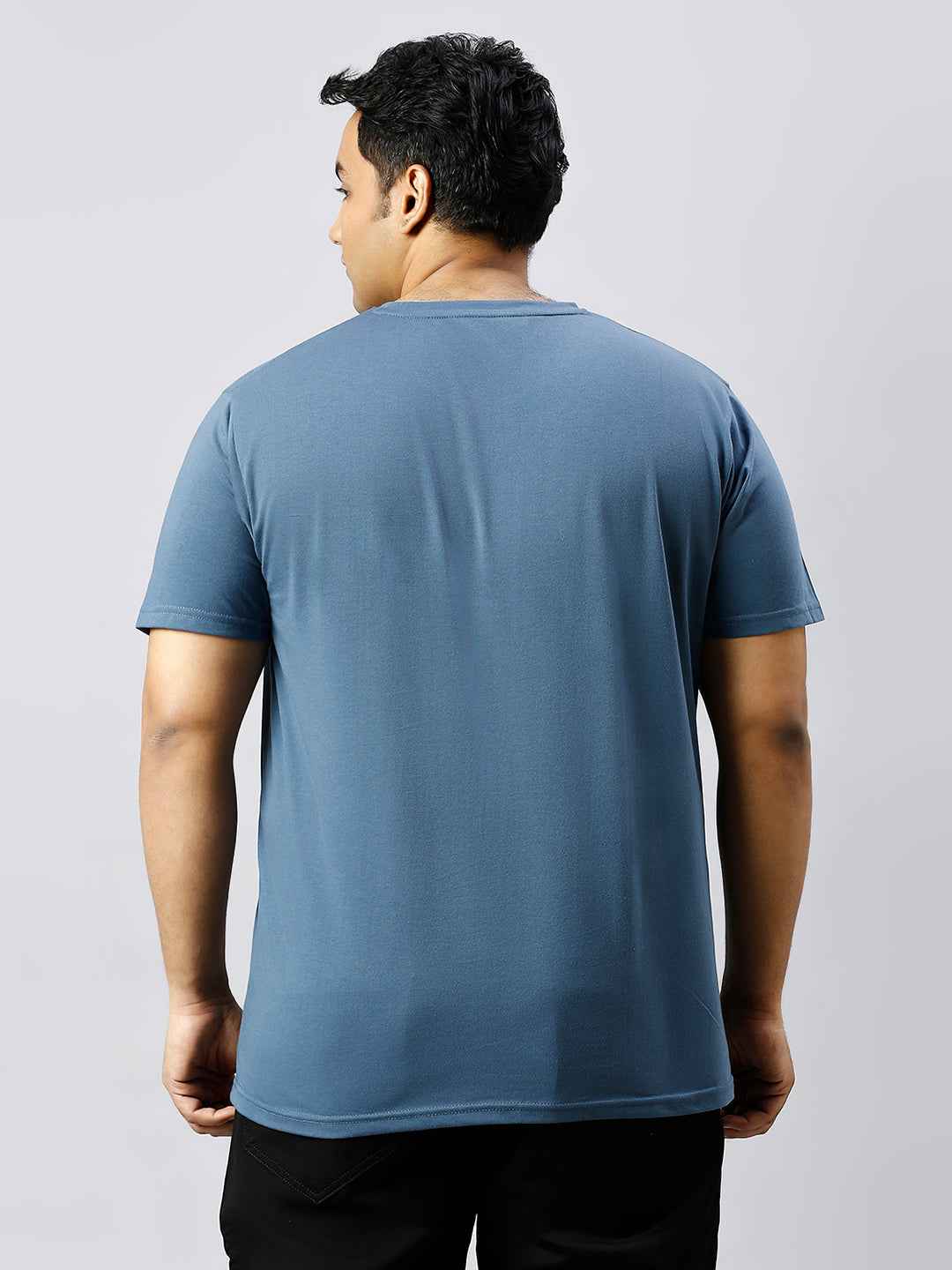 Men's Plus Size Solid Round Neck T-shirt Airforce