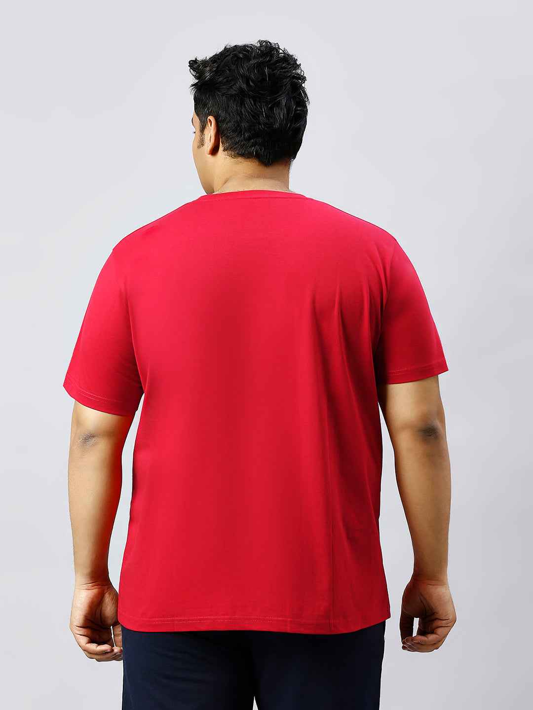 Men's Plus Size Solid Round Neck T-shirt Maroon