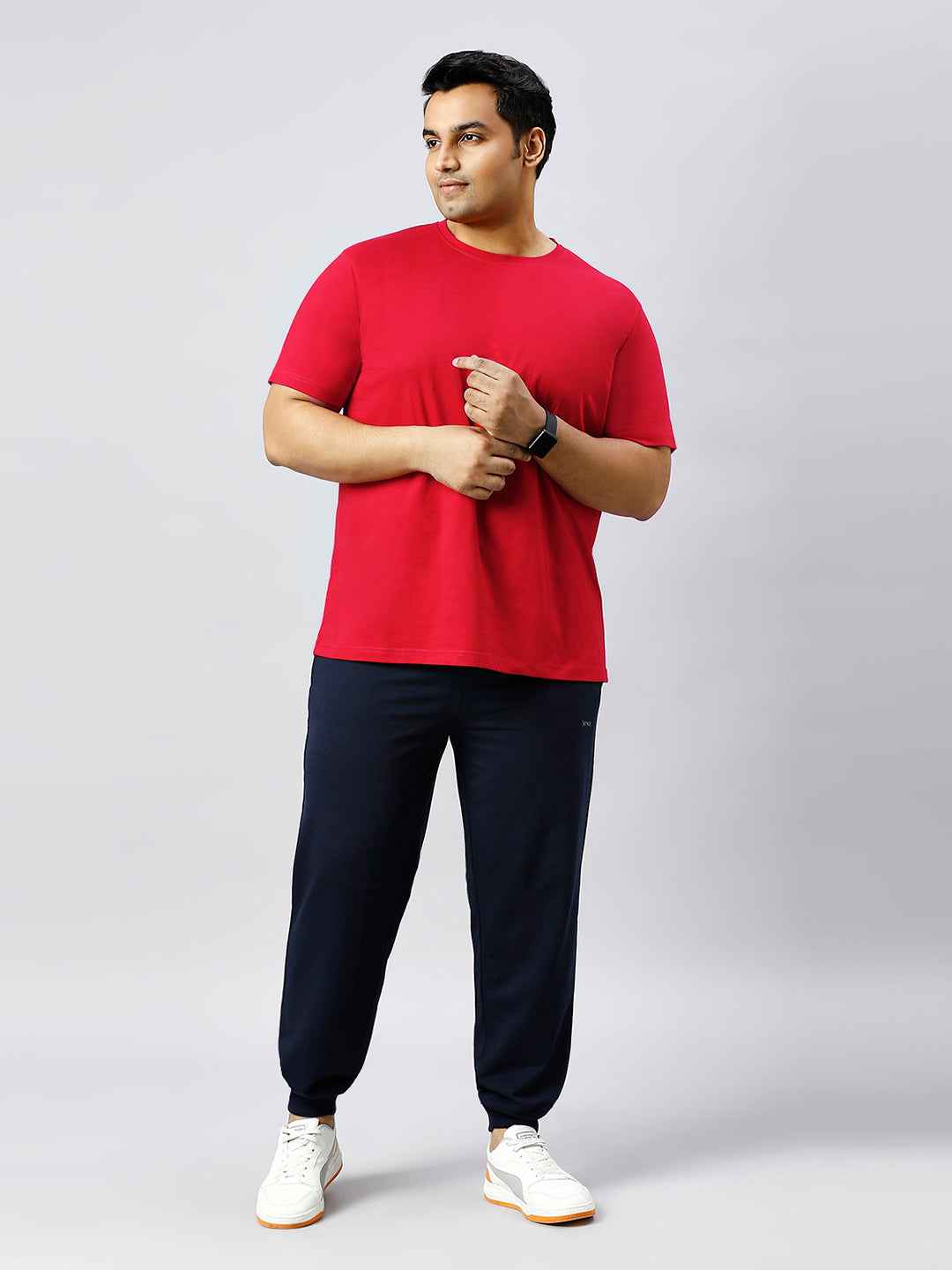 Men's Plus Size Solid Round Neck T-shirt Maroon
