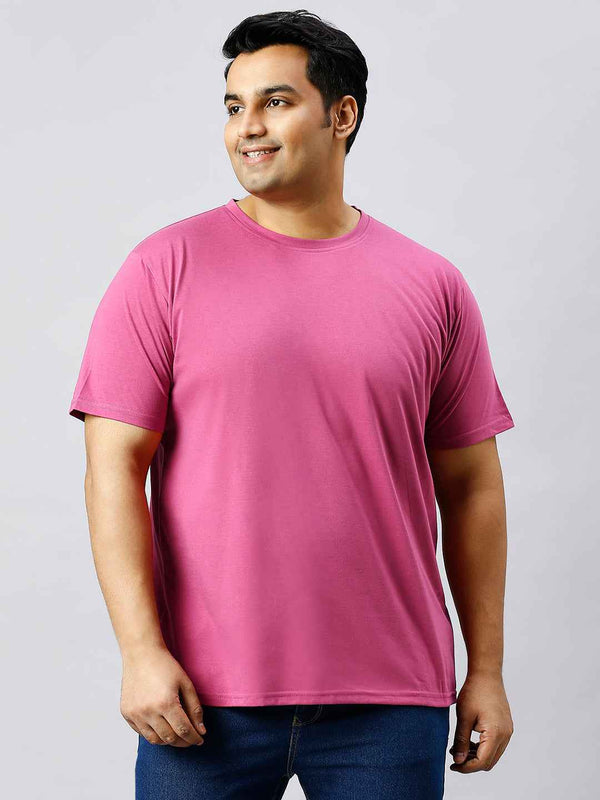 Men's Plus Size Solid Round Neck T-shirt Onion