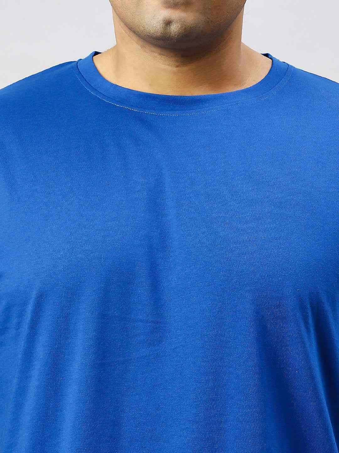 Men's Plus Size Solid Round Neck T-shirt Royal Blue
