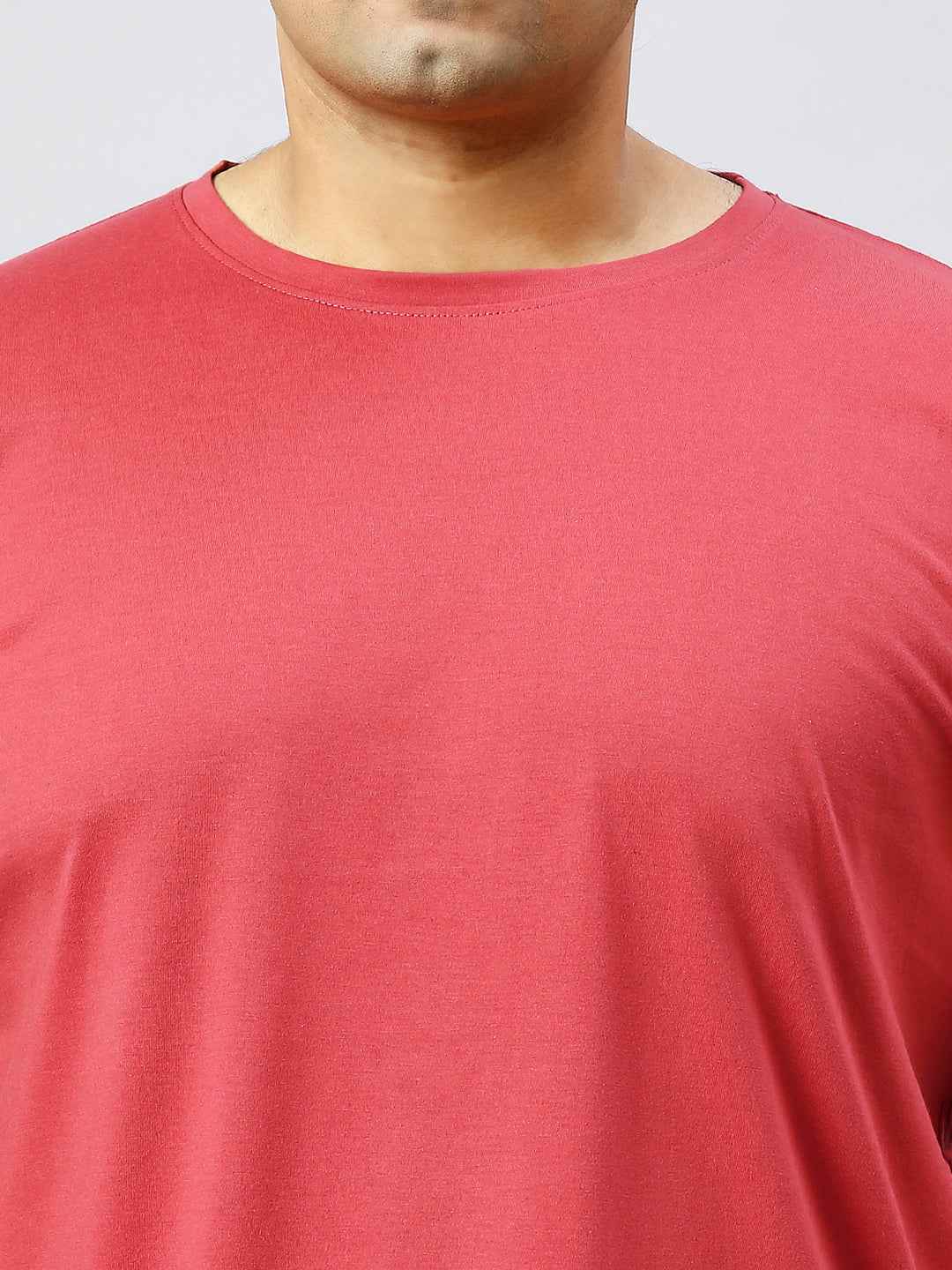 Men's Plus Size Solid Round Neck T-shirt Rust
