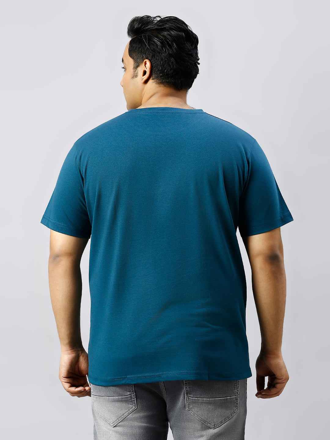 Men's Plus Size Solid Round Neck T-shirt Teal