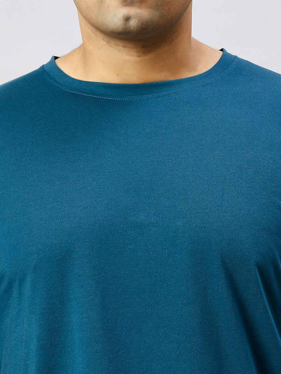 Men's Plus Size Solid Round Neck T-shirt Teal