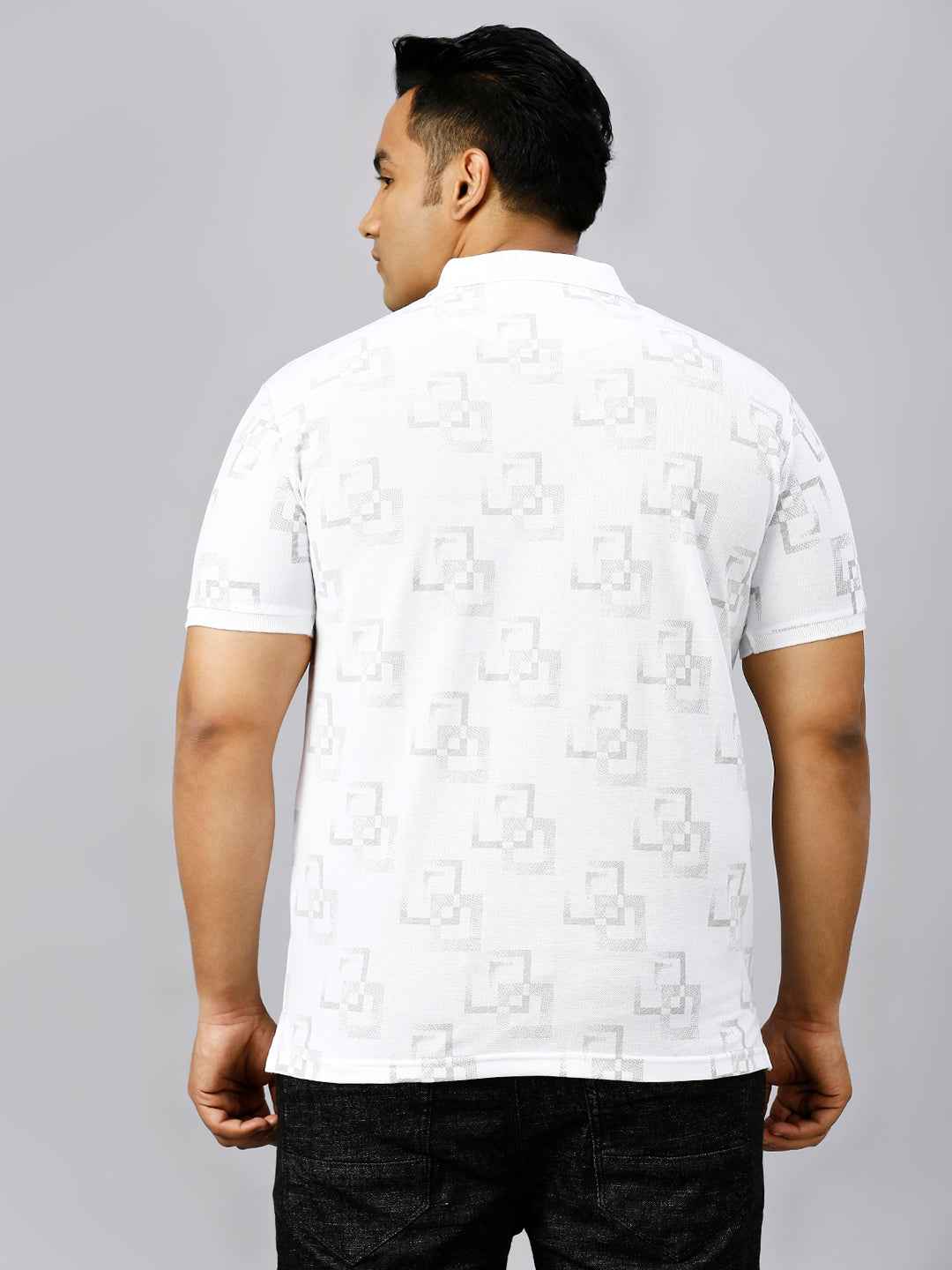 Plus Size All Over Printed White T-shirt