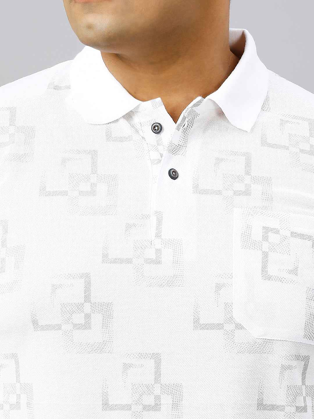 Plus Size All Over Printed White T-shirt
