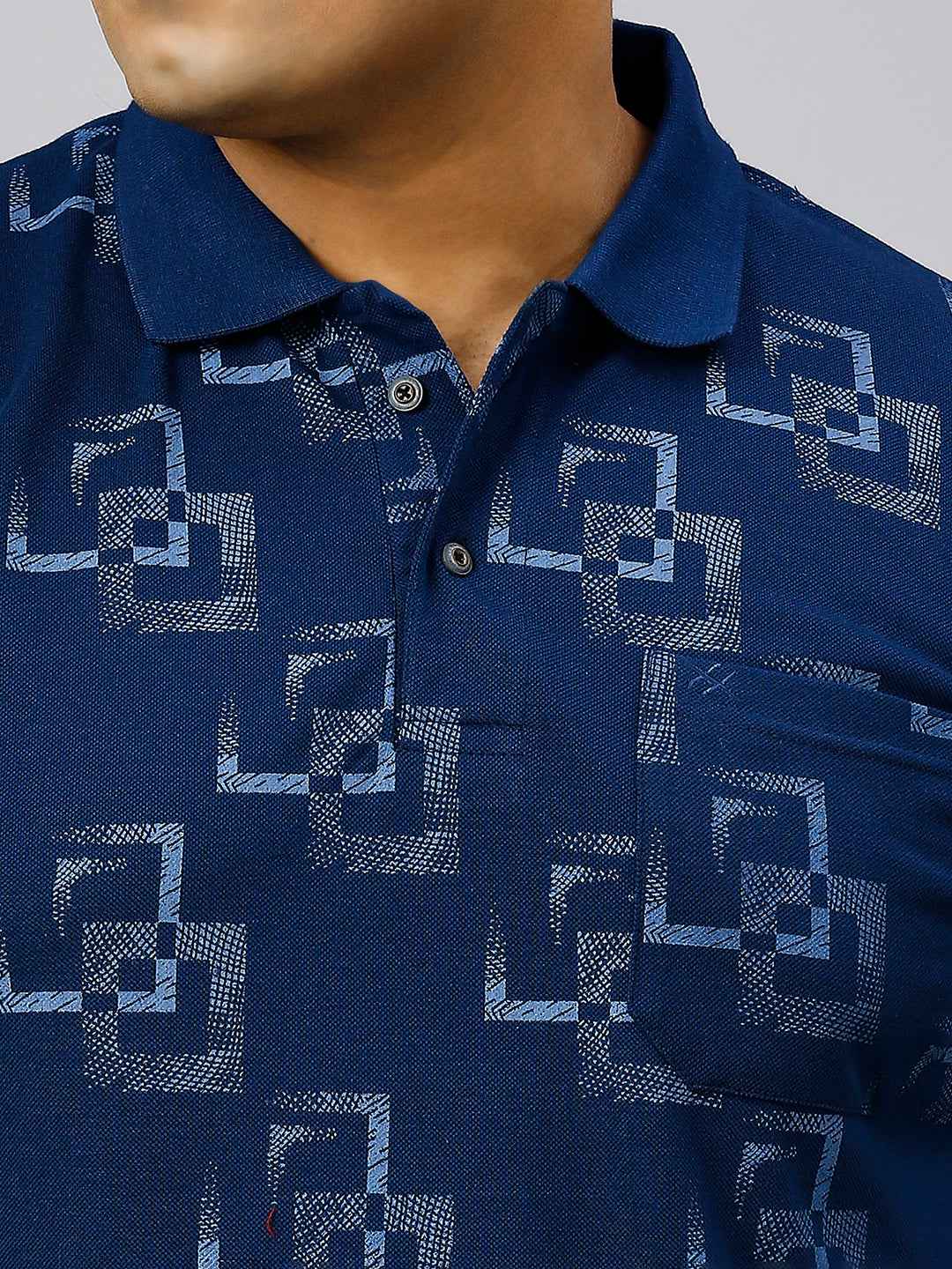 Plus Size All Over Printed Indigo T-shirt