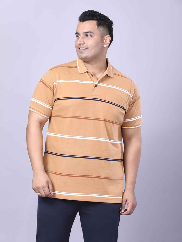 Men’s Plus Size Mustard Striped T-shirt
