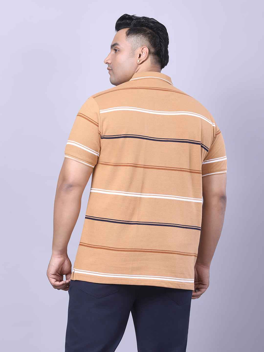 Men’s Plus Size Mustard Striped T-shirt