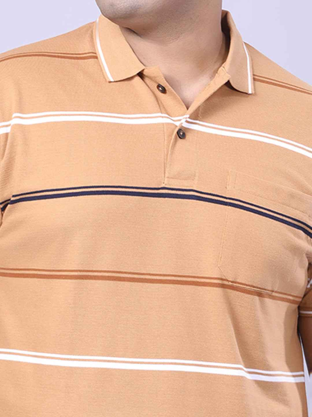 Men’s Plus Size Mustard Striped T-shirt