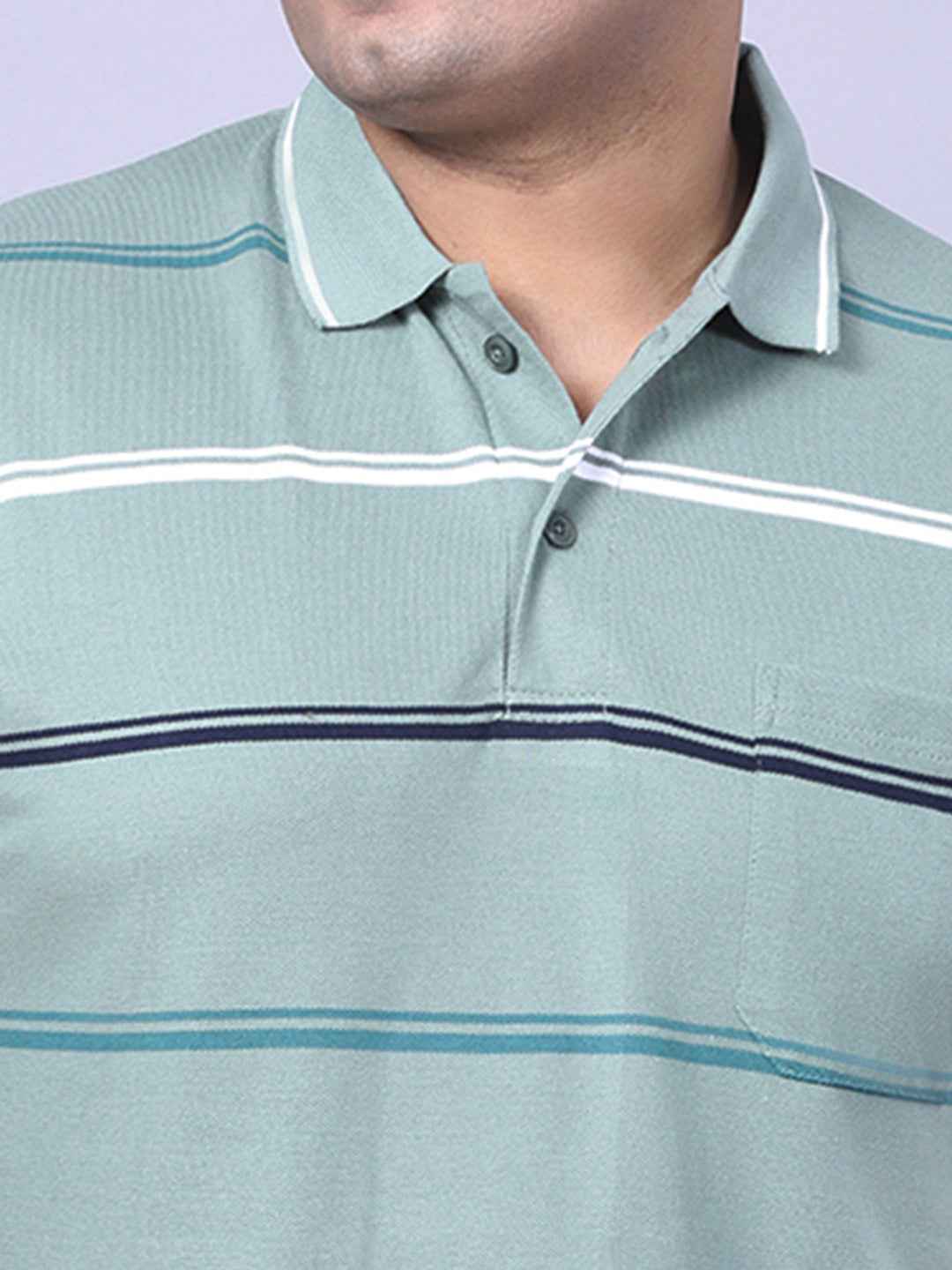 Men’s Plus Size Olive Striped T-shirt
