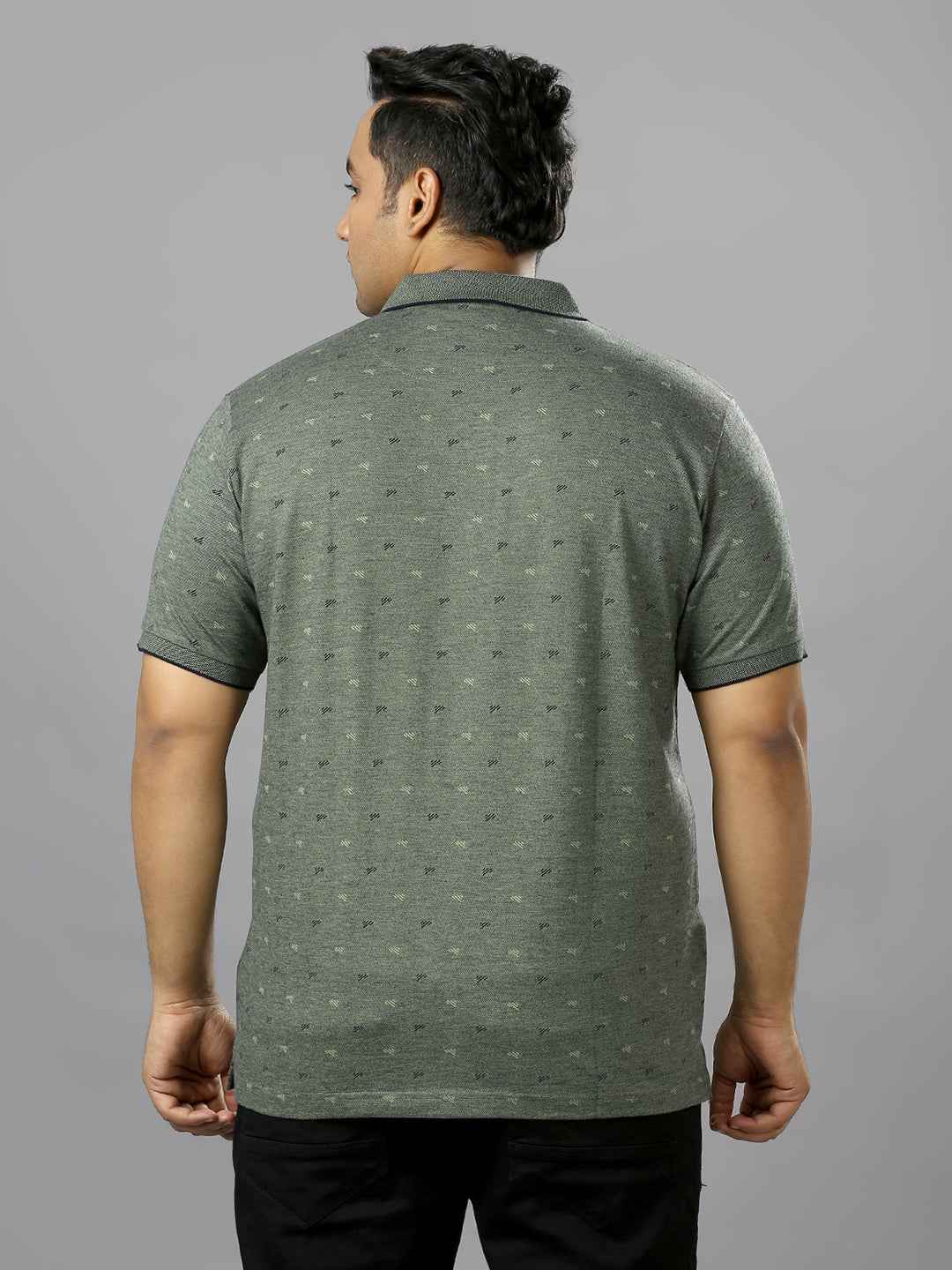 Men's plus size all over self print design Green T-shirt