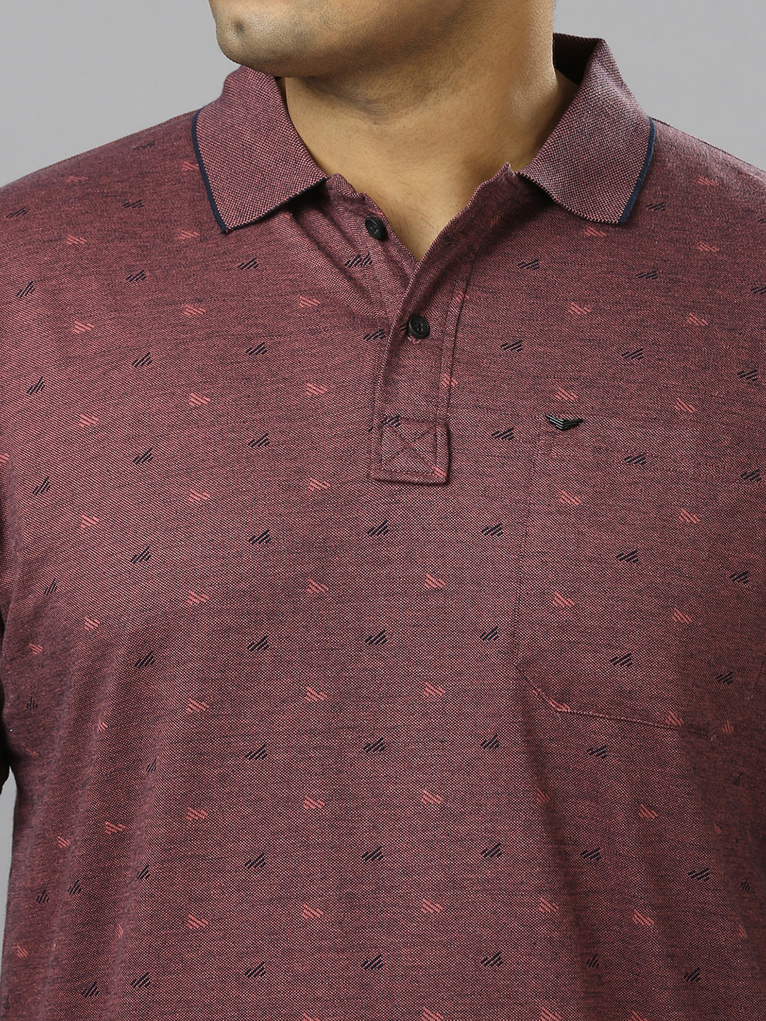 Men's plus size all over self print design Plum T-shirt - XMEX Clothing