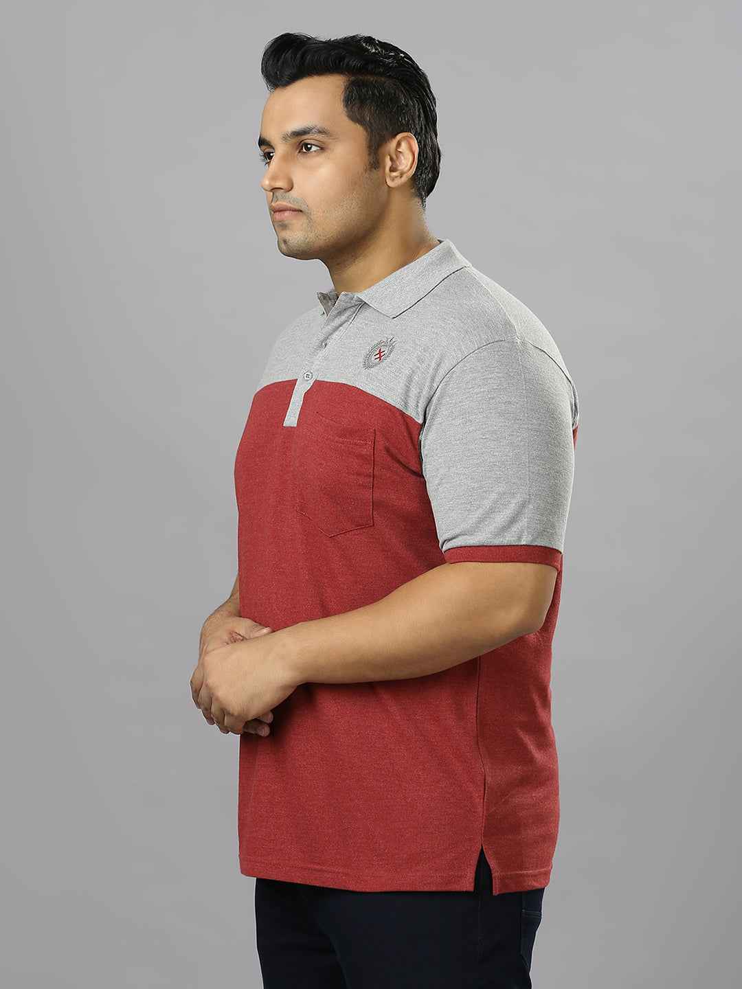 Men's Plus Size cut & sew Milange T-shirt