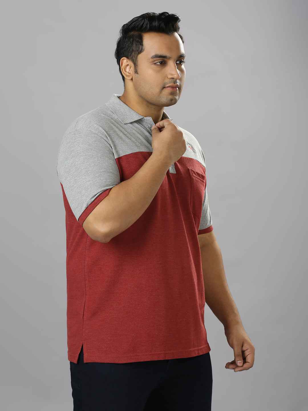 Men's Plus Size cut & sew Milange T-shirt