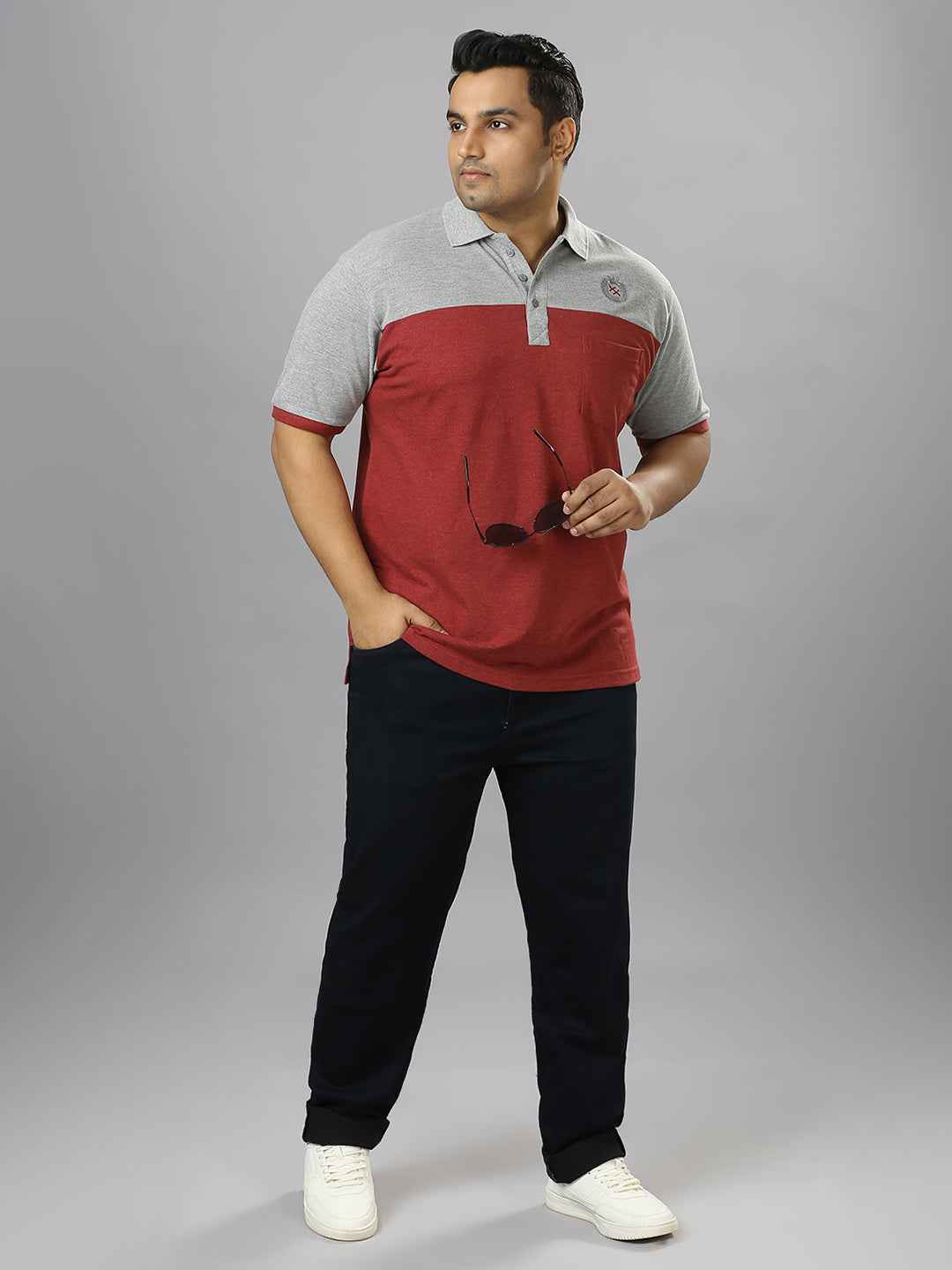 Men's Plus Size cut & sew Milange T-shirt