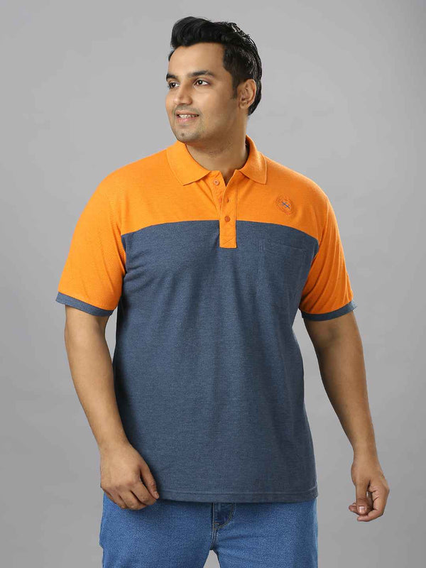 Men's Plus Size cut & sew Orange T-shirt