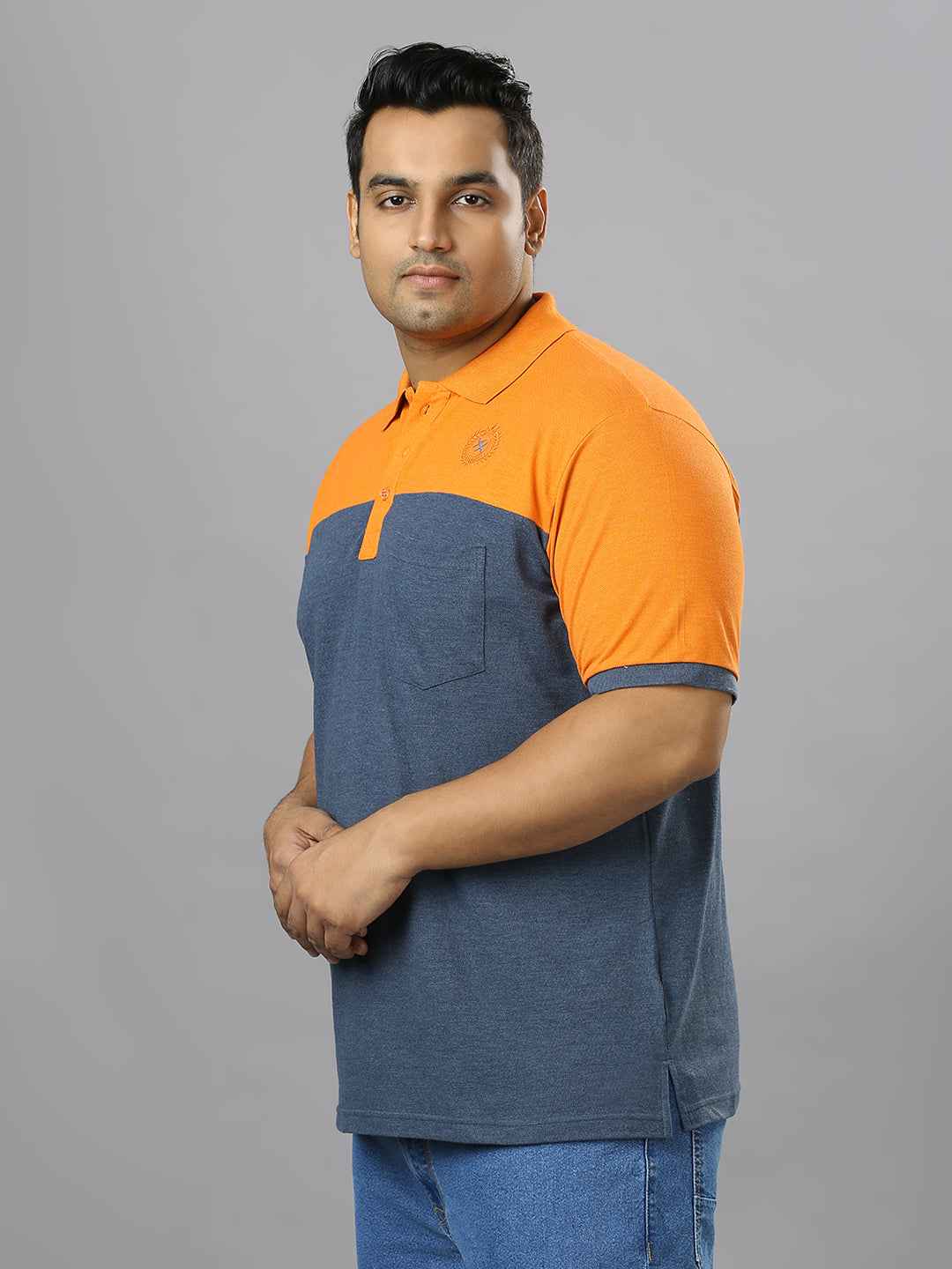 Men's Plus Size cut & sew Orange T-shirt