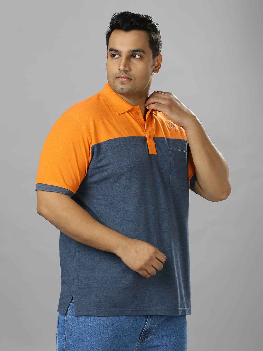 Men's Plus Size cut & sew Orange T-shirt