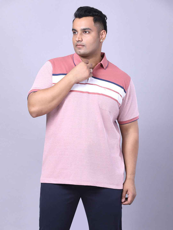 Men’s Plus Size Pink Striped T-shirt