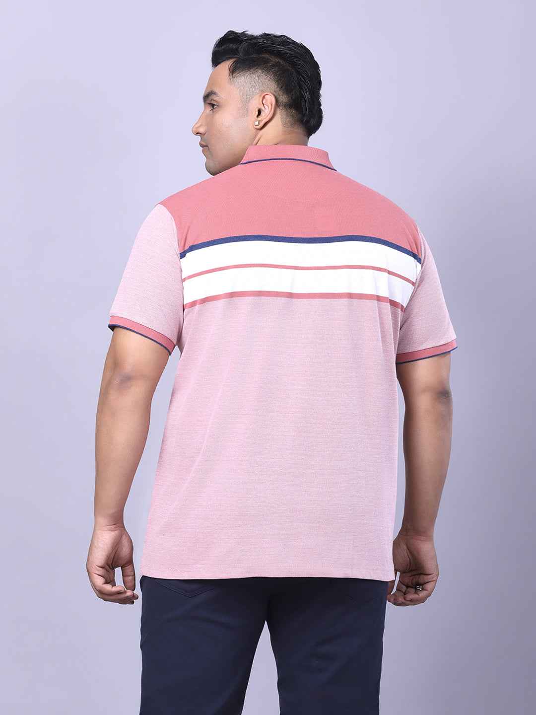 Men’s Plus Size Pink Striped T-shirt