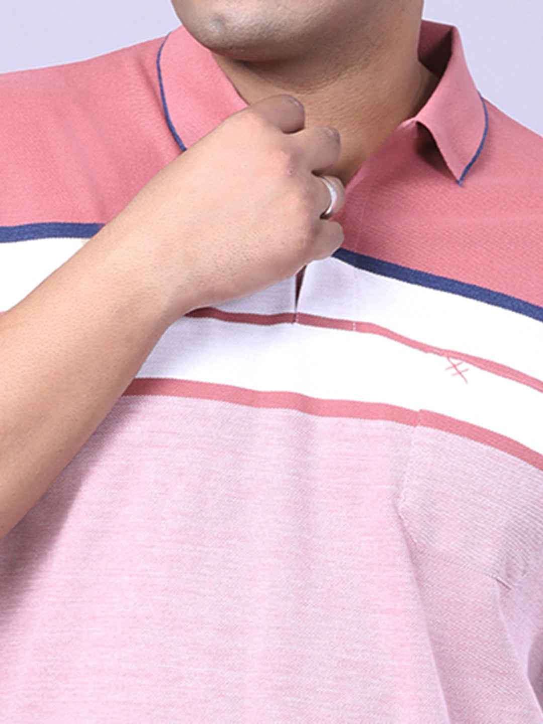 Men’s Plus Size Pink Striped T-shirt