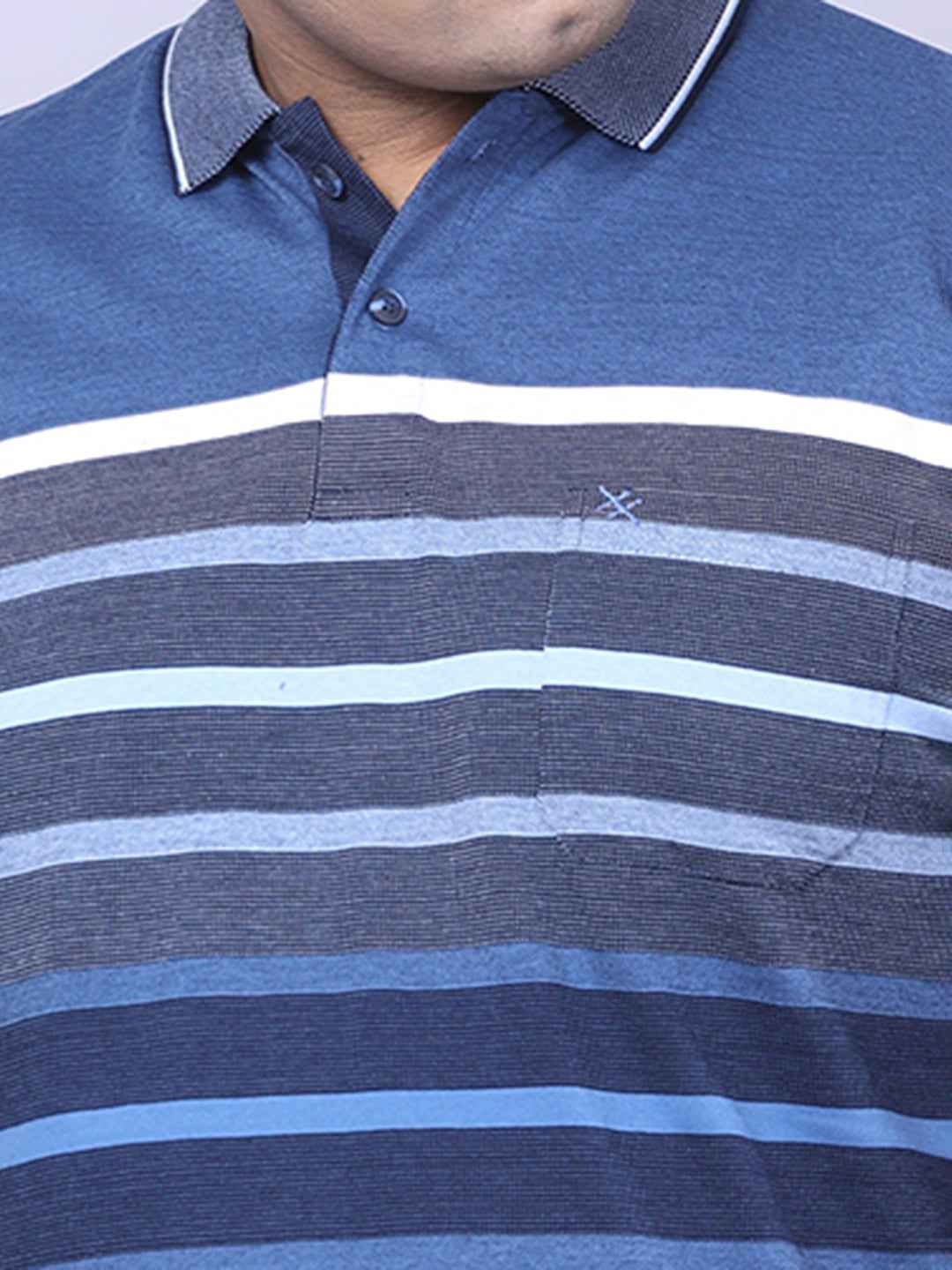 Men’s Plus Size Blue Striped T-shirt
