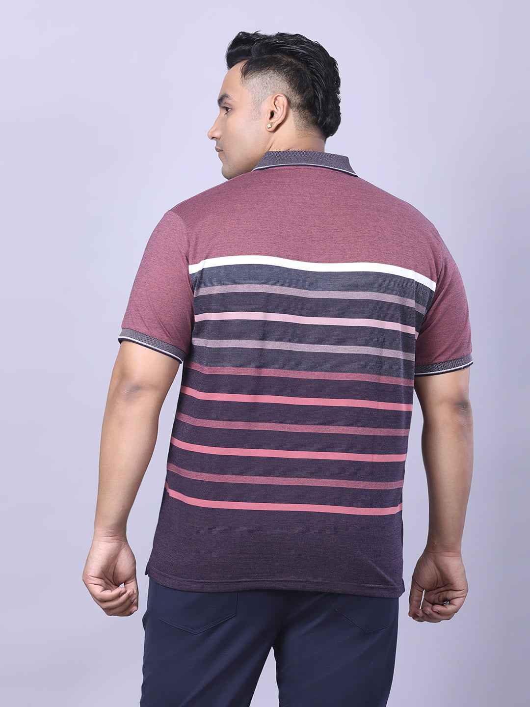 Men’s Plus Size Plum Striped T-shirt