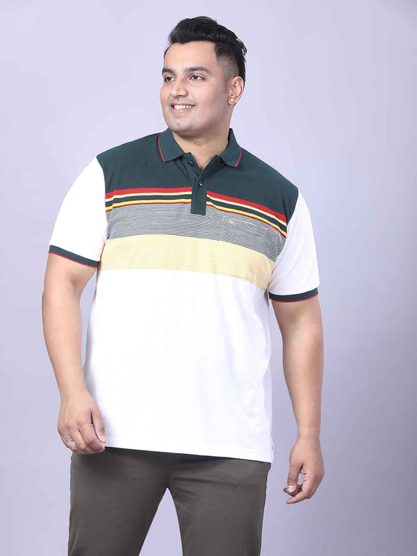 Men’s Plus Size Green Striped T-shirt
