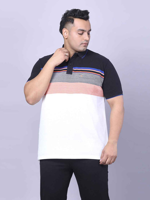 Men’s Plus Size Orange Striped T-shirt