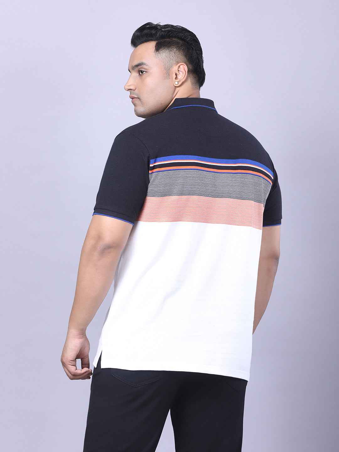 Men’s Plus Size Orange Striped T-shirt