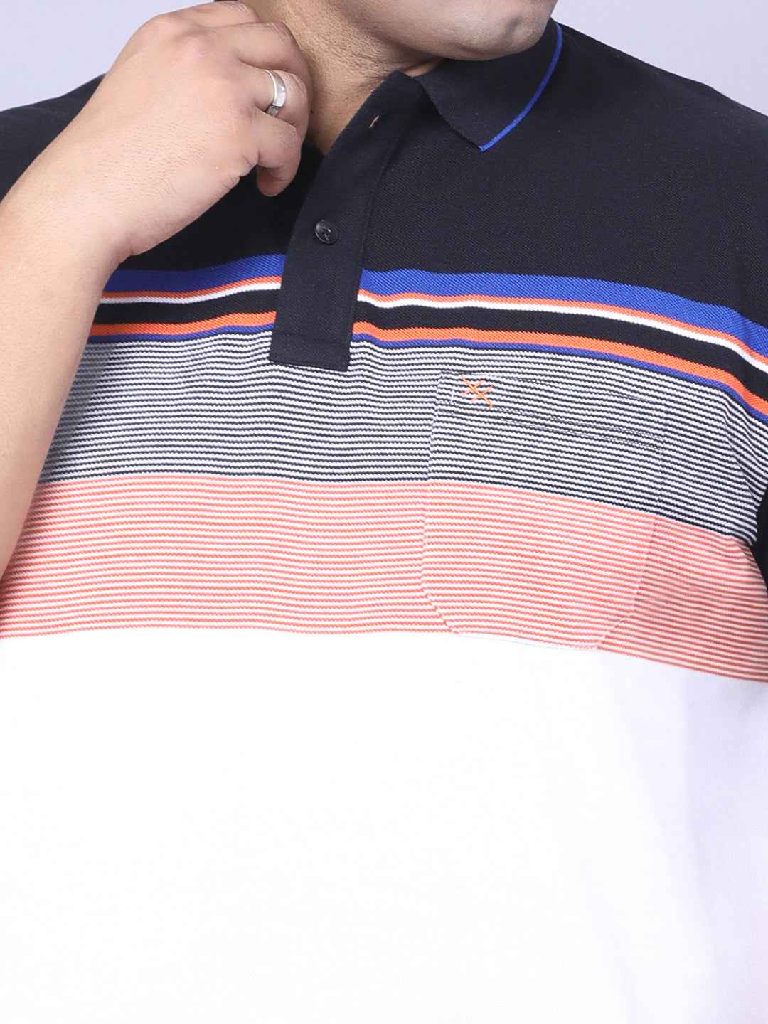 Men’s Plus Size Orange Striped T-shirt