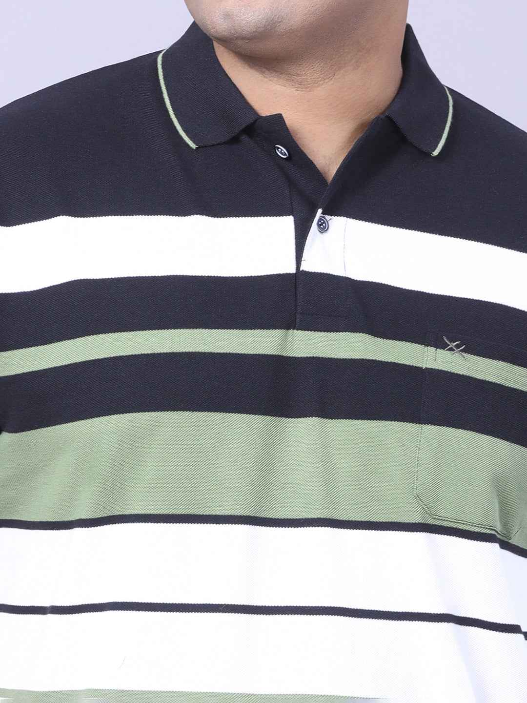 Men’s Plus Size Olive Striped T-shirt