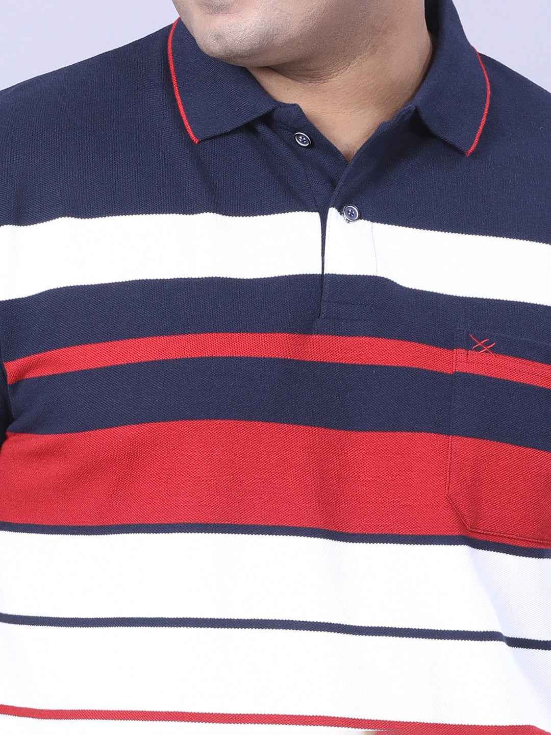 Men’s Plus Size Maroon Striped T-shirt