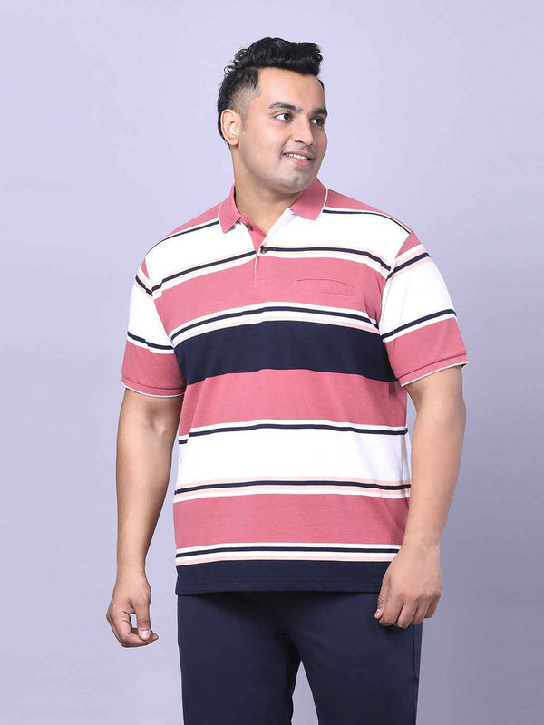Men’s Plus Size Green Striped T-shirt