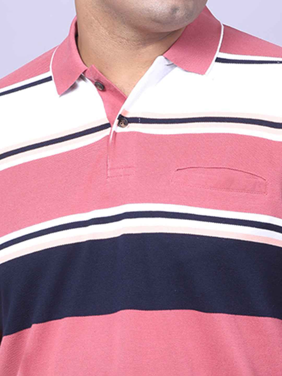 Men’s Plus Size Green Striped T-shirt