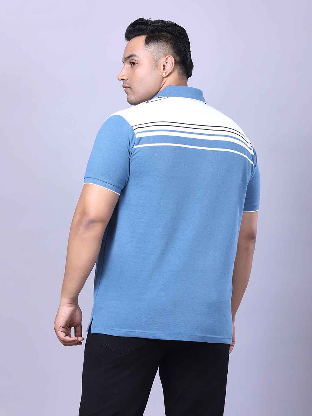 Men’s Plus Size Blue Striped T-shirt