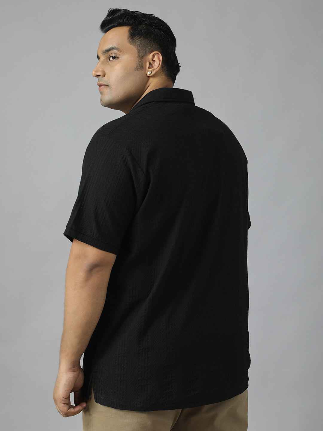 Men's Plus Size Half Sleeve Polo Neck T-Shirt with Front Zip Closure, Premium Soft Fabric, Relaxed Fit and Stylish Casual Design Perfect for Daily Wear
