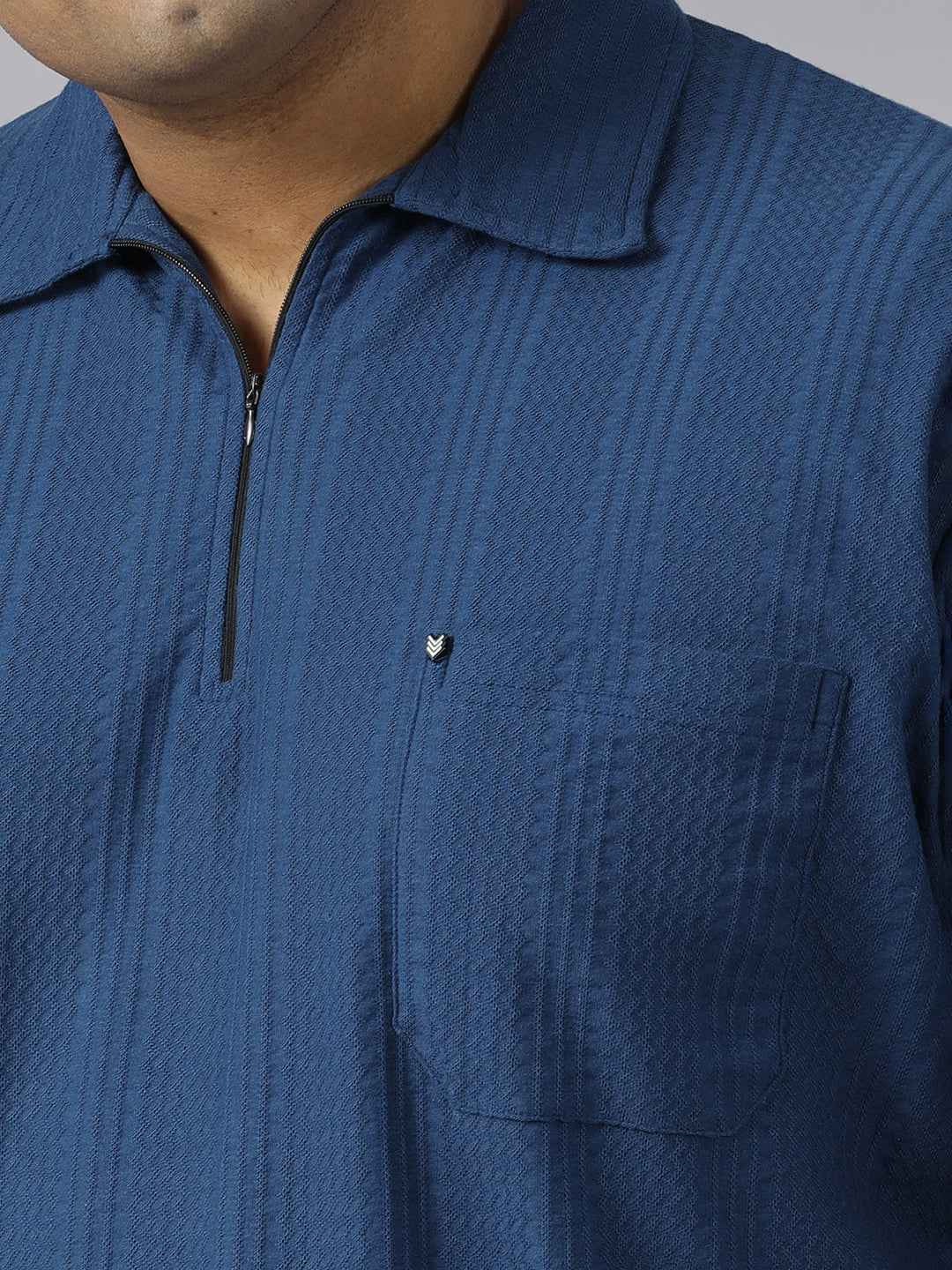 Men's Plus Size Half Sleeve Polo Neck T-Shirt with Front Zip Closure, Premium Soft Fabric, Relaxed Fit and Stylish Casual Design Perfect for Daily Wear