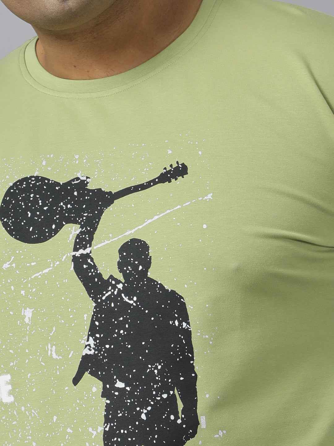 Men’s Plus Size Printed Crew Neck Half Sleeve T-Shirt, Modern Graphic Design, Stretchable Soft Fabric, Comfortable Everyday Casual Wear for All Seasons