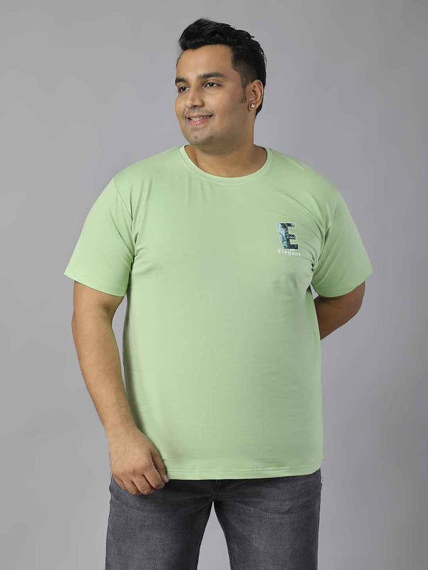 Men’s Plus Size Graphic Print T-Shirt with Snoopy Back Design, Soft Cotton Blend Fabric, Half Sleeves, Relaxed Fit Casual Tee for Daily Wear